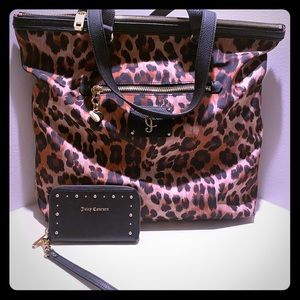 Juicy Couture Leopard Penny Tote & Wallet Set